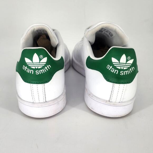 Adidas Stan Smith White Leather Green Heel Tab Sneakers Women’s Size 7 - Picture 4 of 13